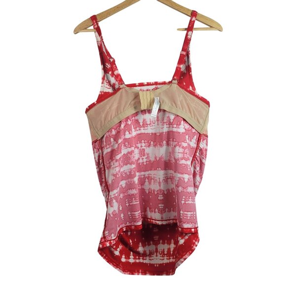 Cacique Swim Tankini Red White 40DD Adjustable Strap Underwire Bra Top Tie Dye - Picture 8 of 11